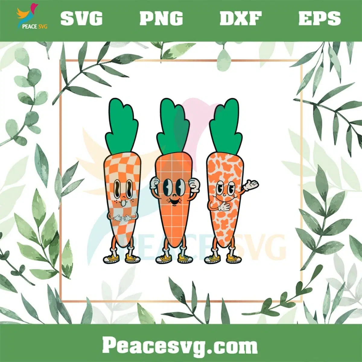 Retro Easter Carrot Cartoon SVG For Cricut Sublimation Files