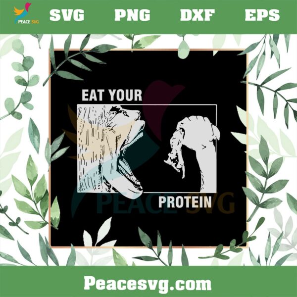 Eat Your Protein Funny Anime Gym SVG Graphic Designs Files
