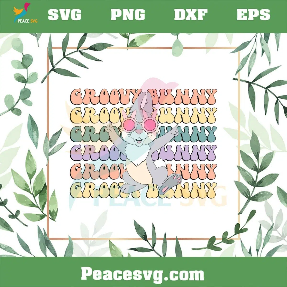 Groovy Bunny Funny Easter Bunny SVG Graphic Designs Files