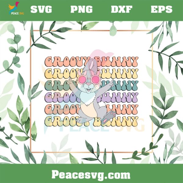 Groovy Bunny Funny Easter Bunny SVG Graphic Designs Files