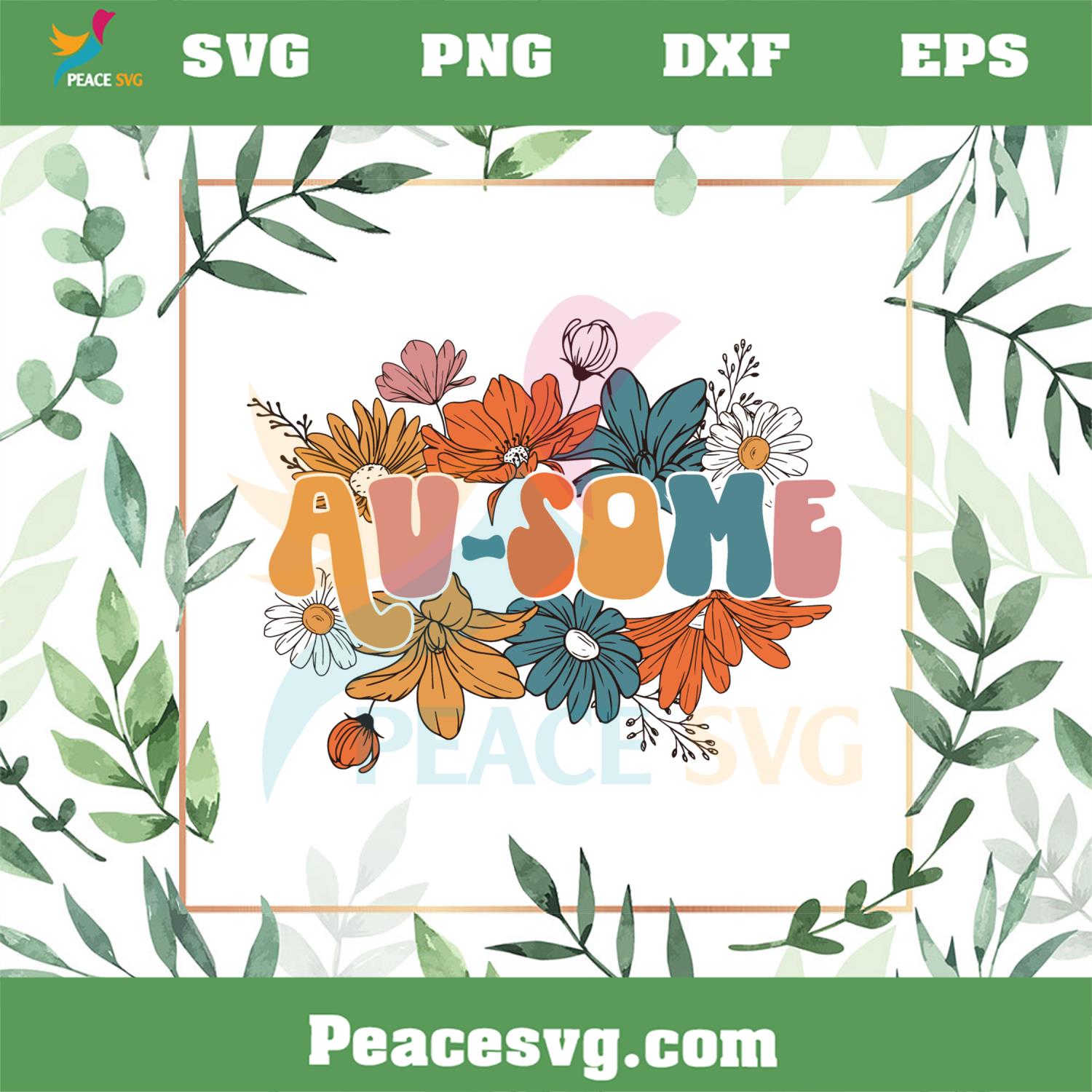 Ausome Floral Autism Awareness SVG Graphic Designs Files
