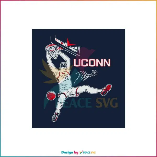 Uconn Basketball Donovan Clingan Signature Slam SVG Cutting Files