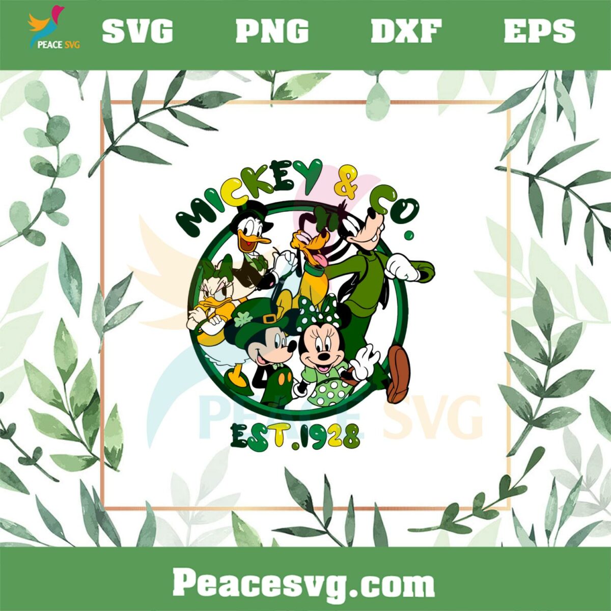Mickey And Co Est 1928 Funny Mickey And Friend Shamrock Svg Cutting Files