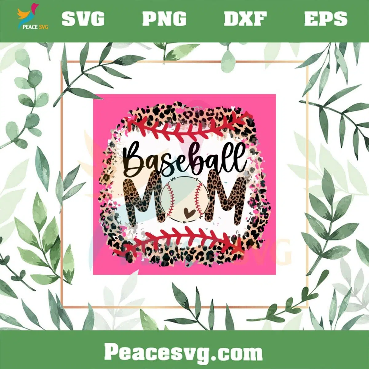 Baseball Mom Leopard Leopard Cheetah Pattern PNG Sublimation