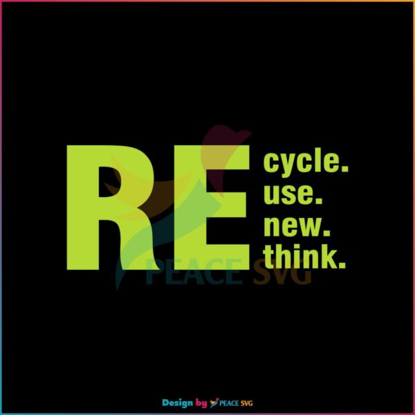 Recycle Reuse Renew Rethink Crisis Environmental Activism SVG Cutting Files