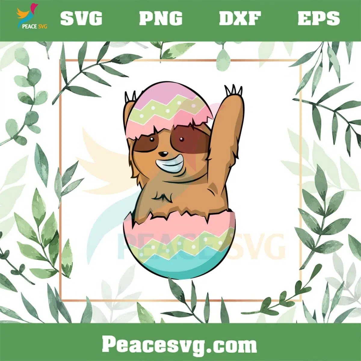 Sloth Easter Funny Easter Egg Best SVG Cutting Digital Files