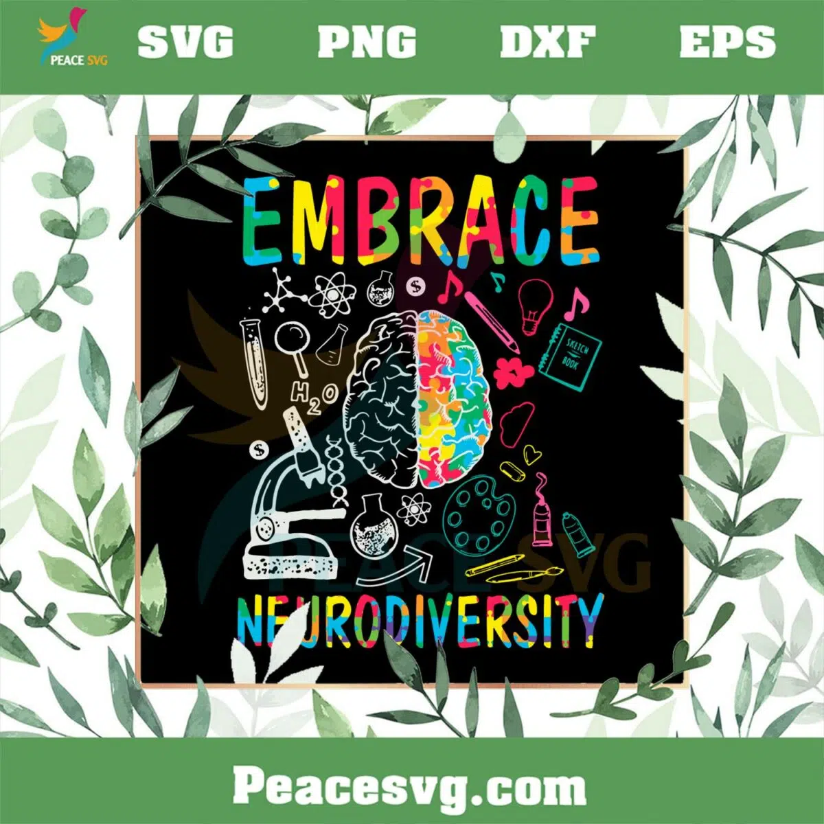 Embrace Neurodiversity Autism Awareness SVG Cutting Files