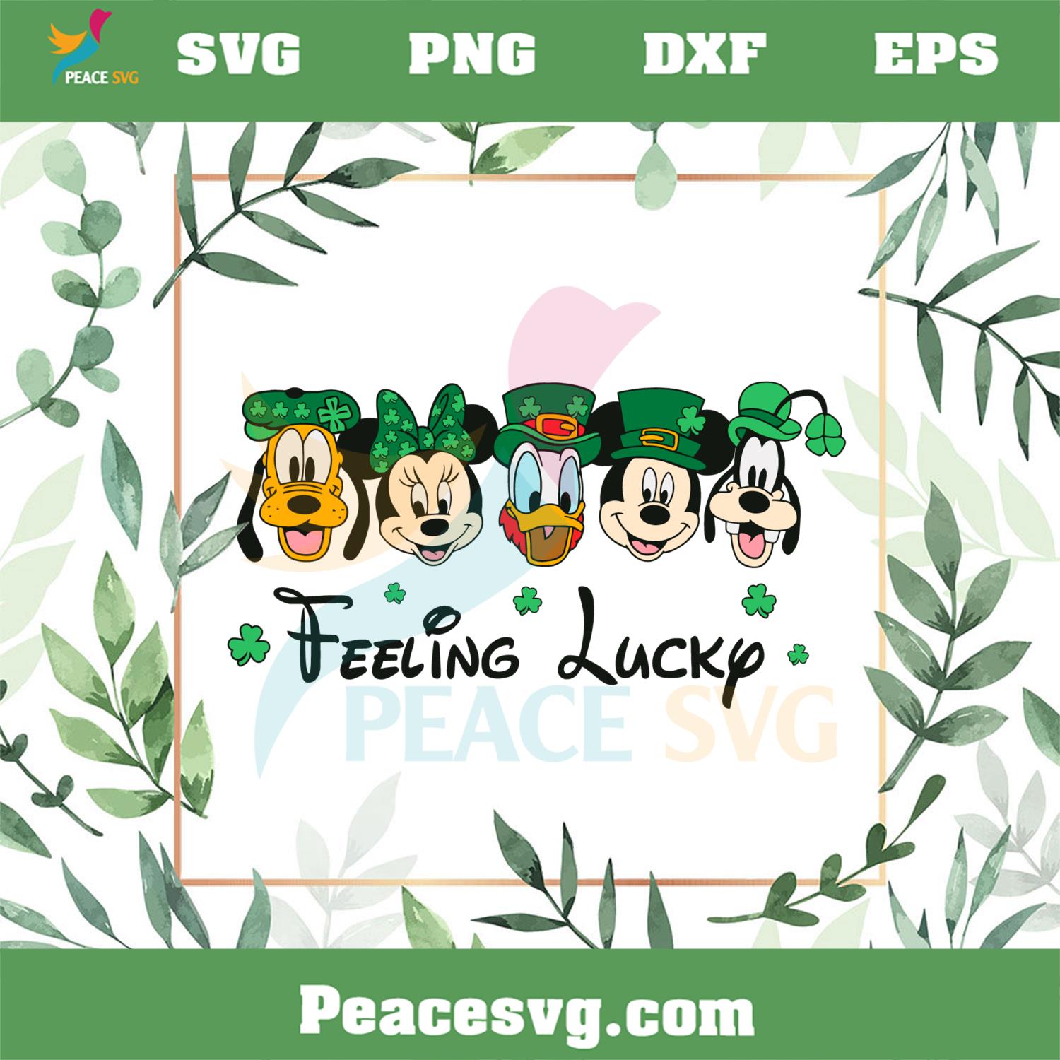 Feeling Lucky Irish Mickey And Friend Shamrock SVG Cutting Files
