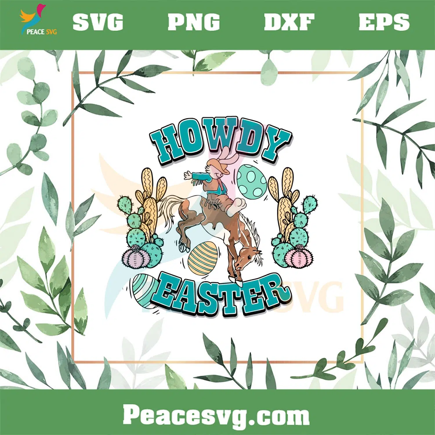 Western Easter Bunny Boy Howdy Easter Cowboy SVG Cutting Files