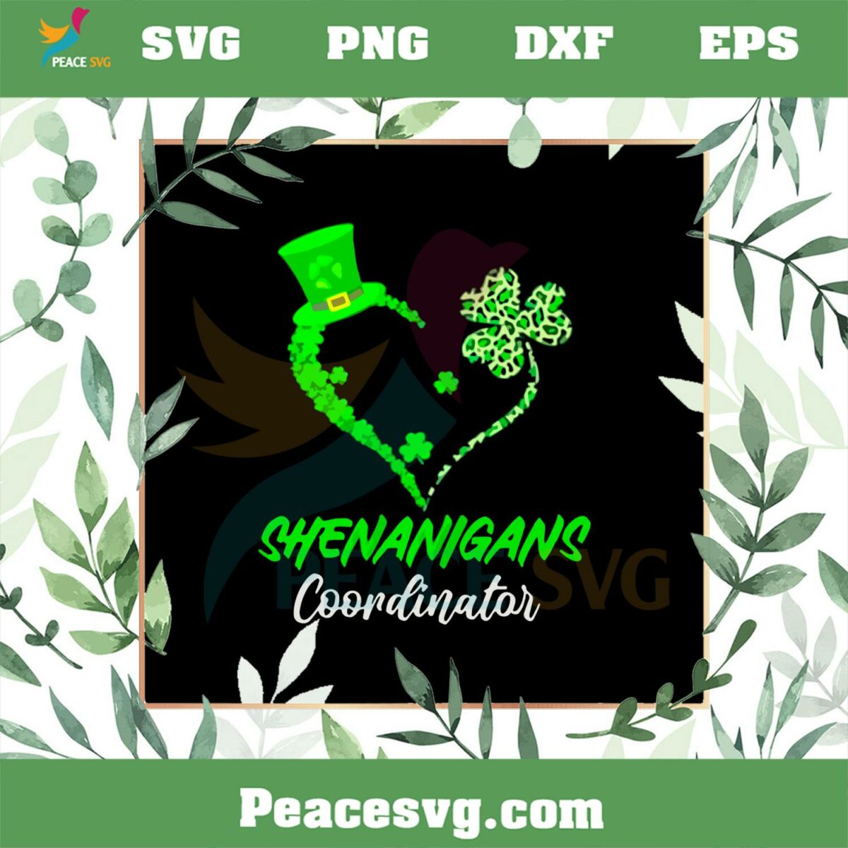 Shenanigans Coordinator Green Heart SVG St Patrick’s Day Svg