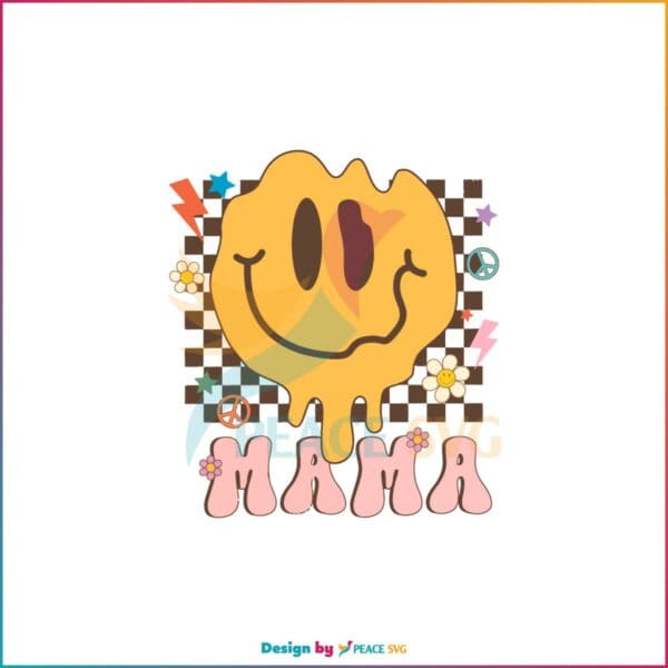 Groovy Mama Smiley Face SVG Files for Cricut Sublimation Files