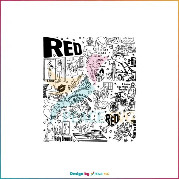 Red Album Tracks List Taylor Swift Fans SVG Graphic Designs Files