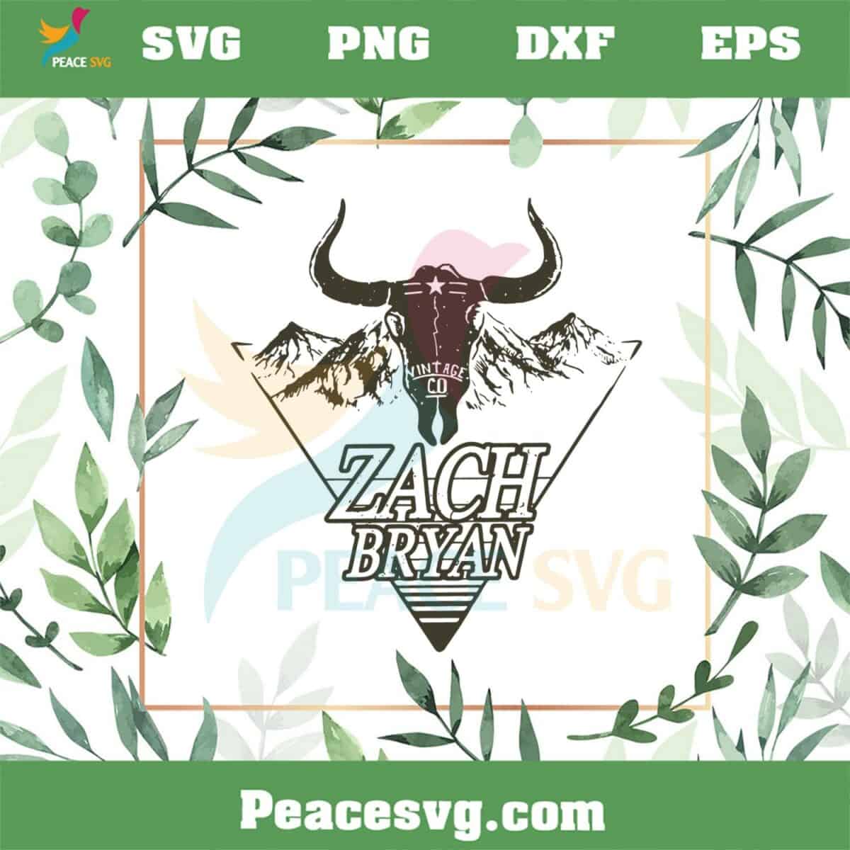 Zach Bryan Western Bull Skull SVG For Cricut Sublimation Files - PeaceSVG