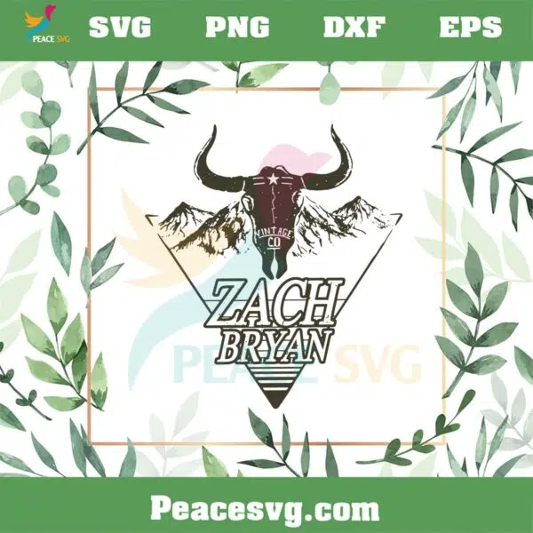 Zach Bryan Western Bull Skull SVG For Cricut Sublimation Files