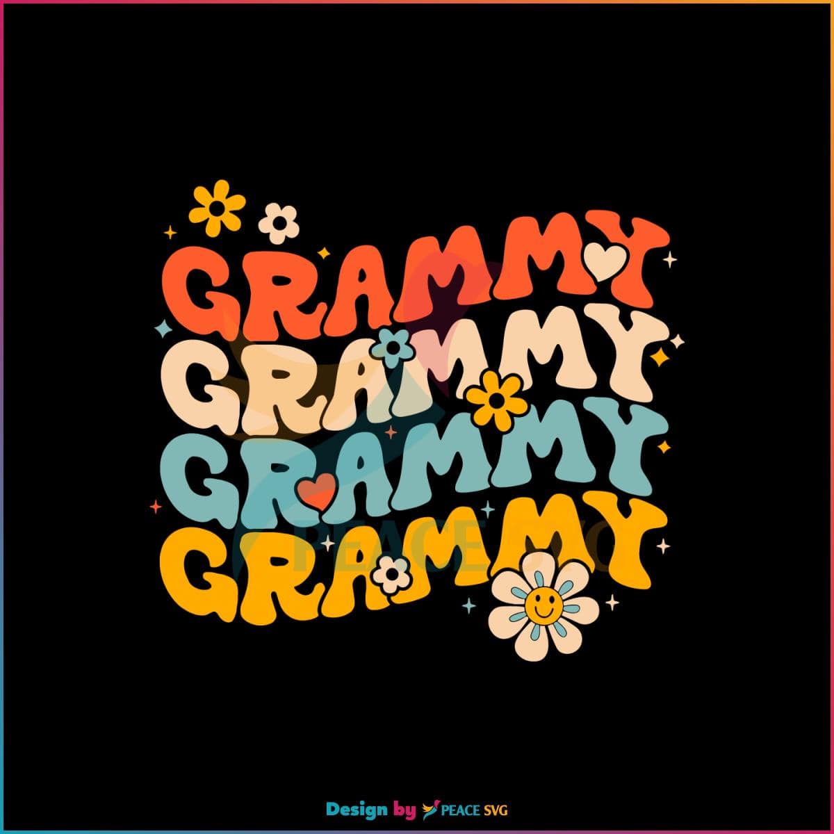 Retro Groovy Grammy SVG Floral Mothers Day SVG