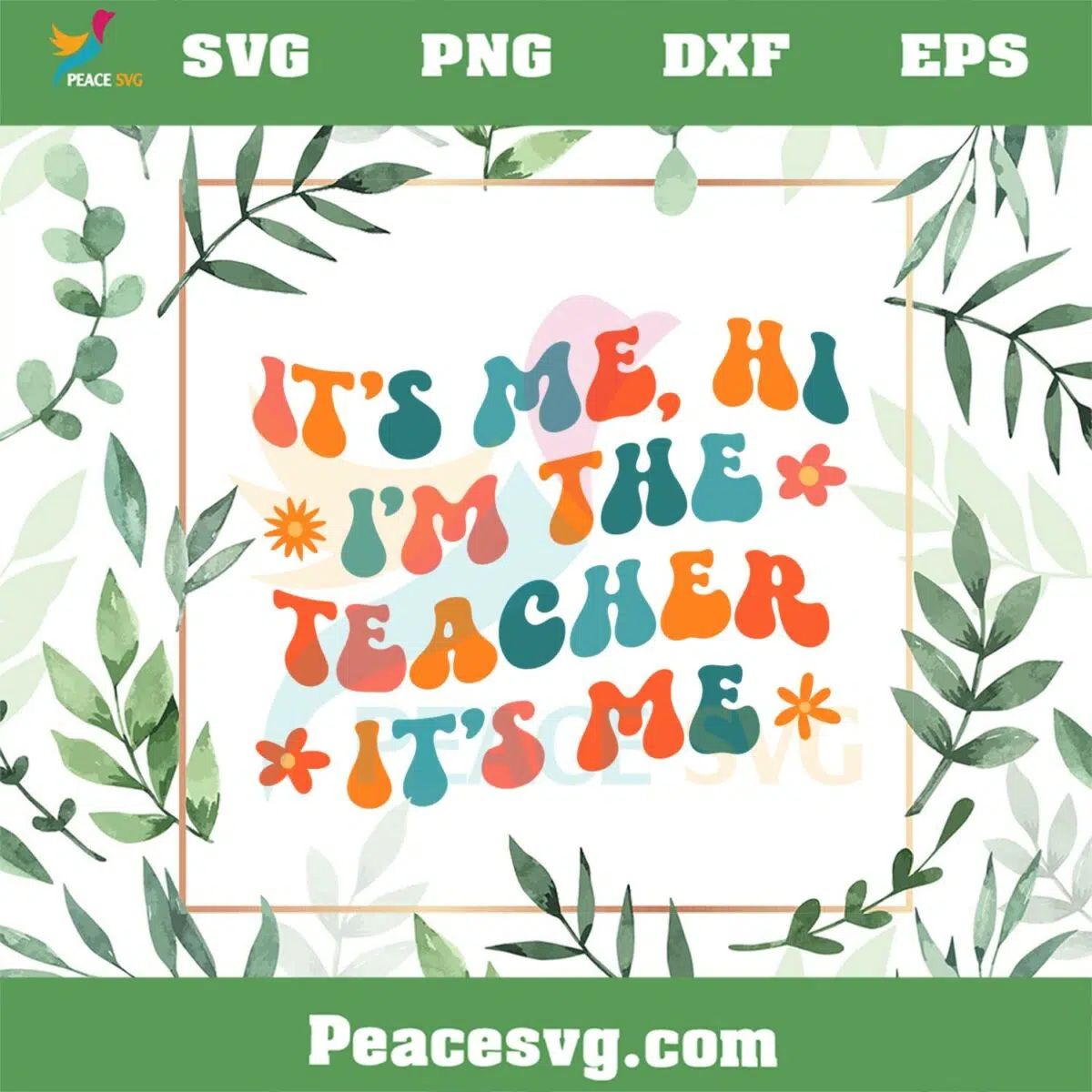 Its Me Hi I’m The Teacher Floral Teacher SVG Graphic Designs Files