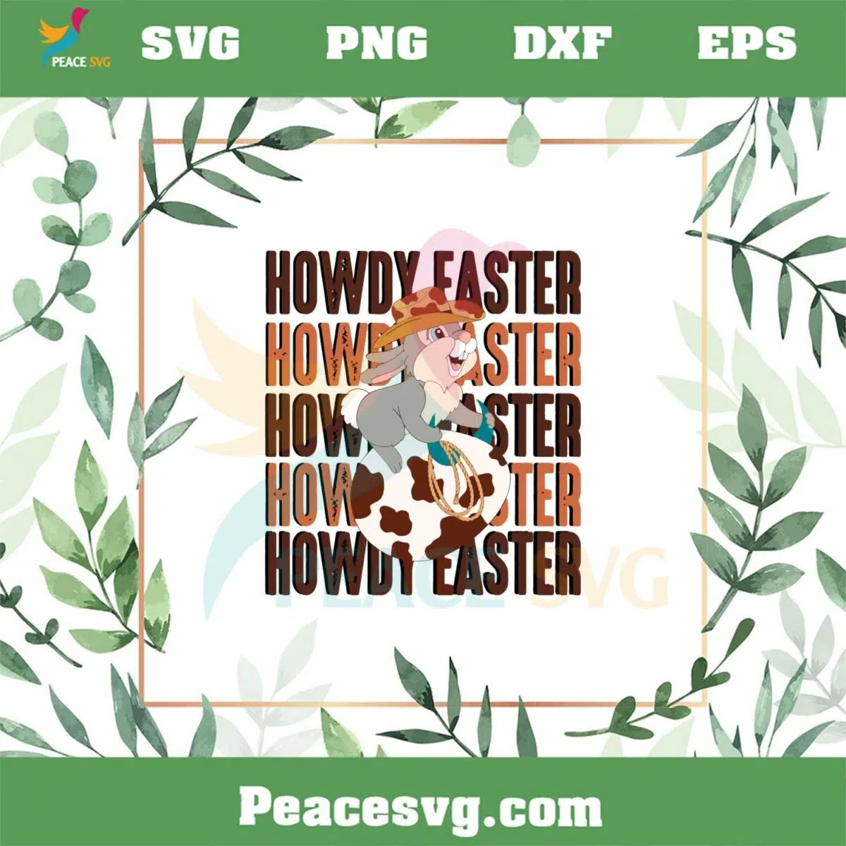 Howdy Easter Cowboy Rabbit Funny Easter Day SVG Cutting Files