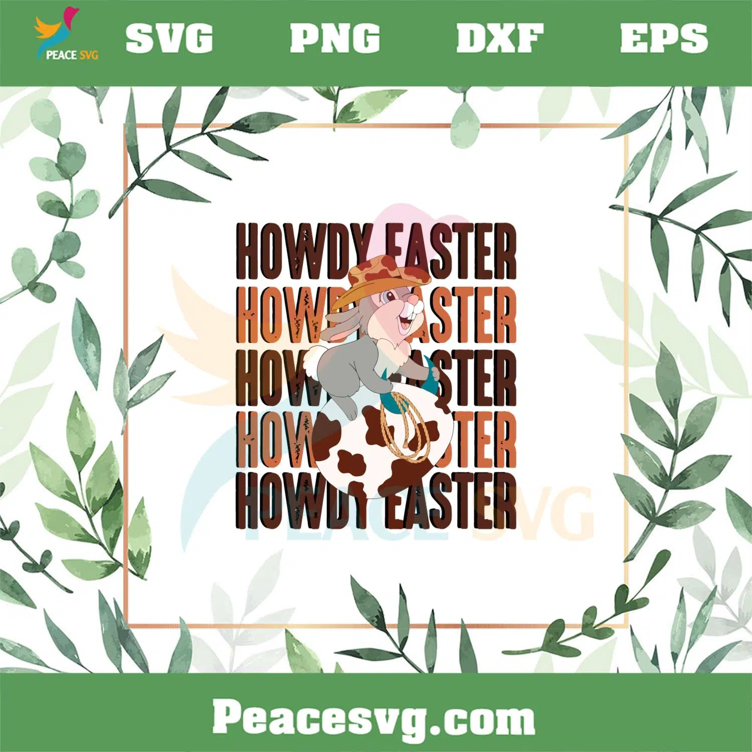 Howdy Easter Cowboy Rabbit Funny Easter Day SVG Cutting Files