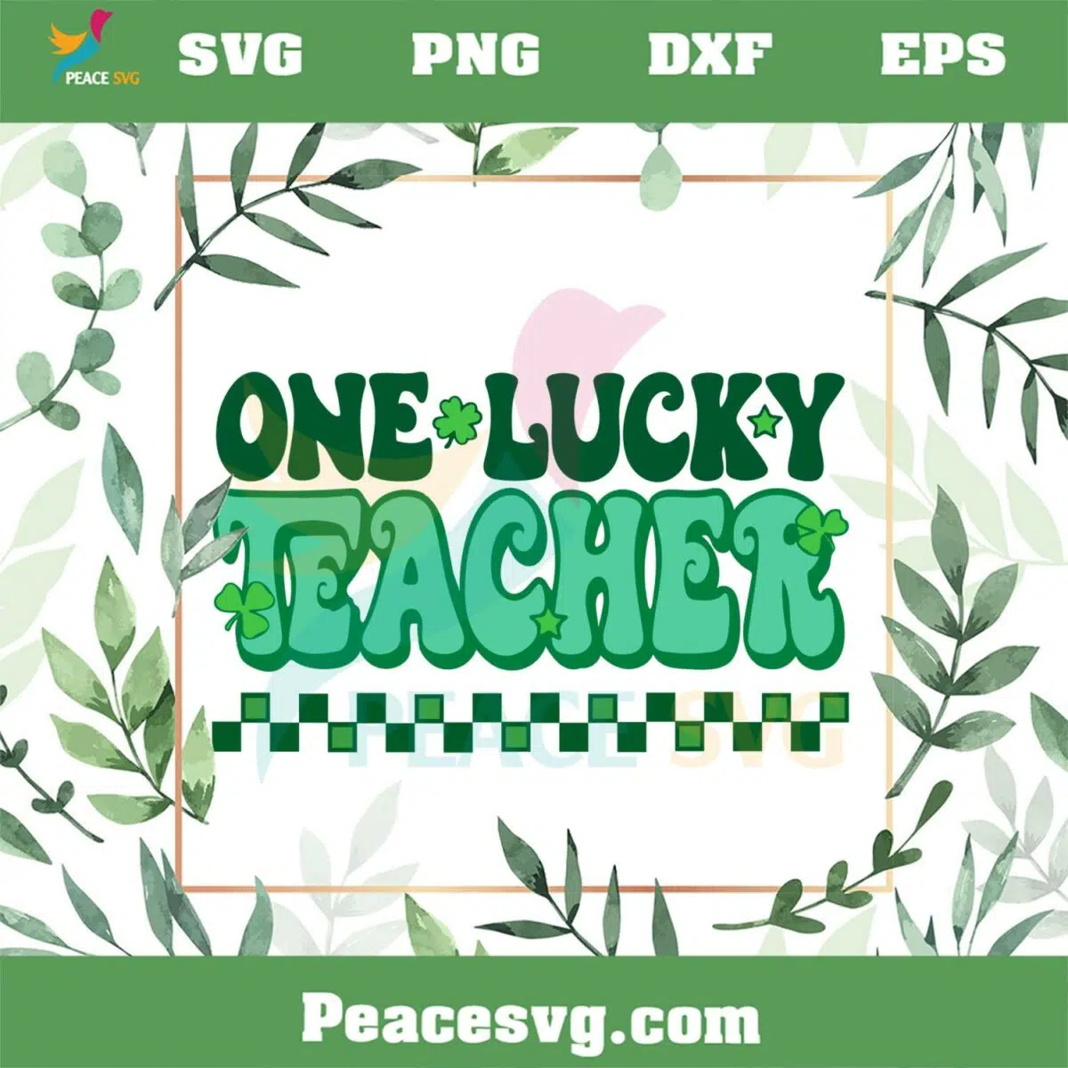 One Lucky Teacher Groovy Retro SVG Teacher St Patrick Day SVG