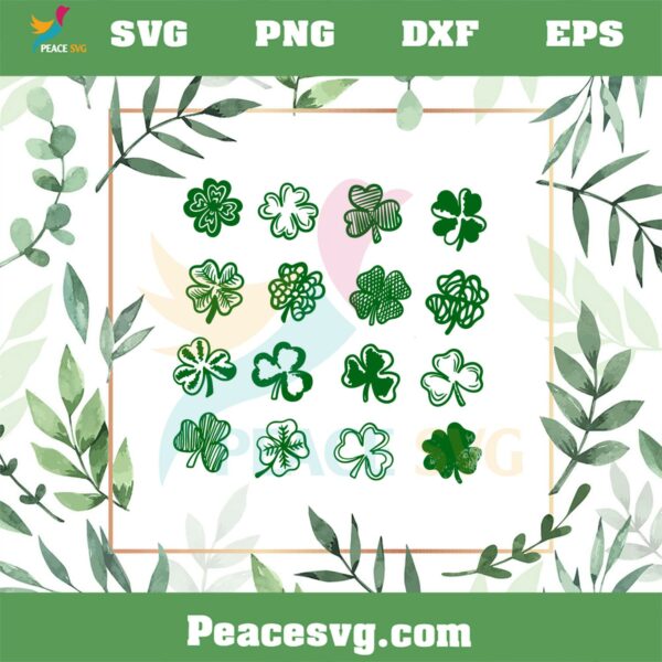 Shamrocks St Patrick’s Day Four Leaf Clover SVG Cutting Files