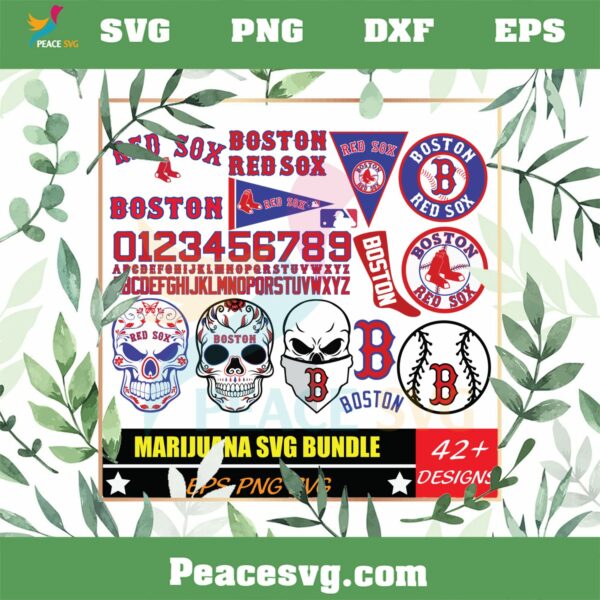 Boston Rex Sox Baseball SVG Bundle Alphabet MLB Cricut Files