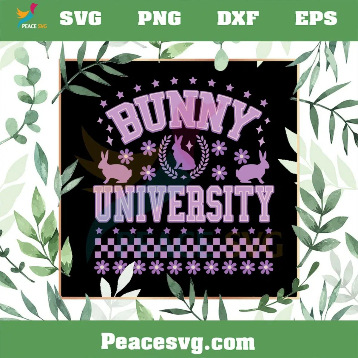 Bunny University Easter Day SVG Grovy Easter Bunny SVG Cutting Files