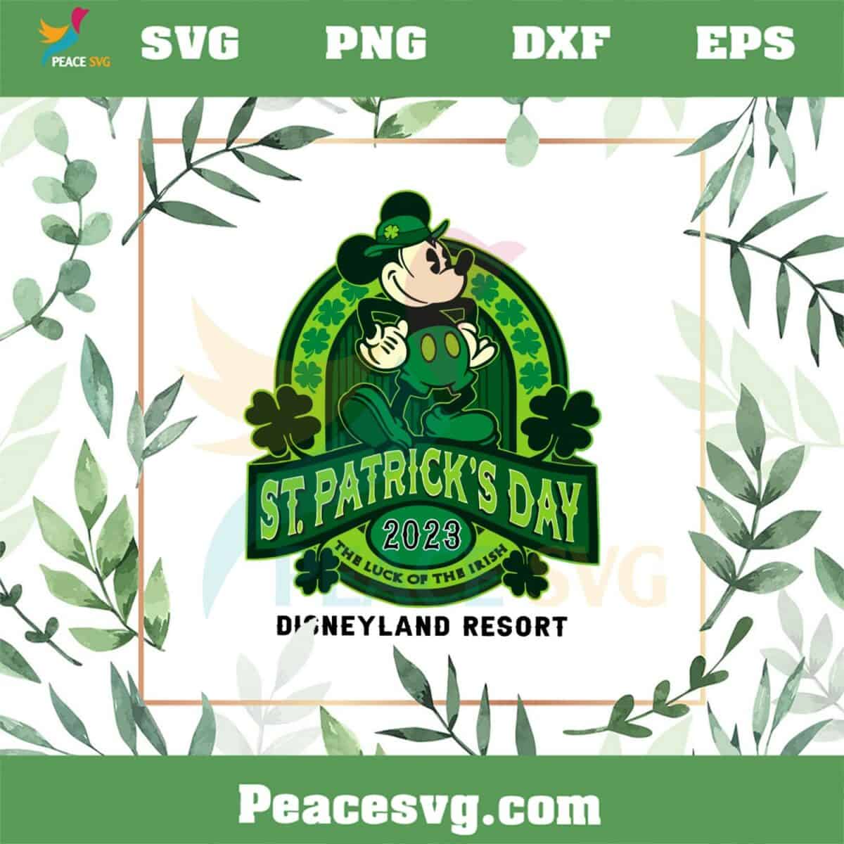 Disney Mickey St Patricks Day Retro Mickey Svg Cutting Files Peacesvg