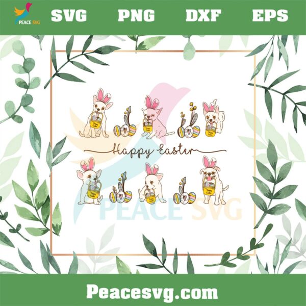 Happy Easter Cute Easter Dogs Best SVG Cutting Digital Files