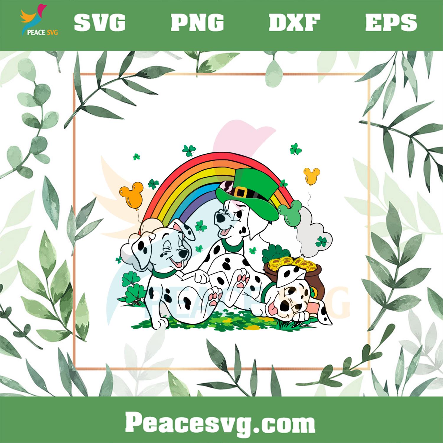 Disney 101 Dalmatian Dogs Happy St Patrick’s Day SVG Cutting Files