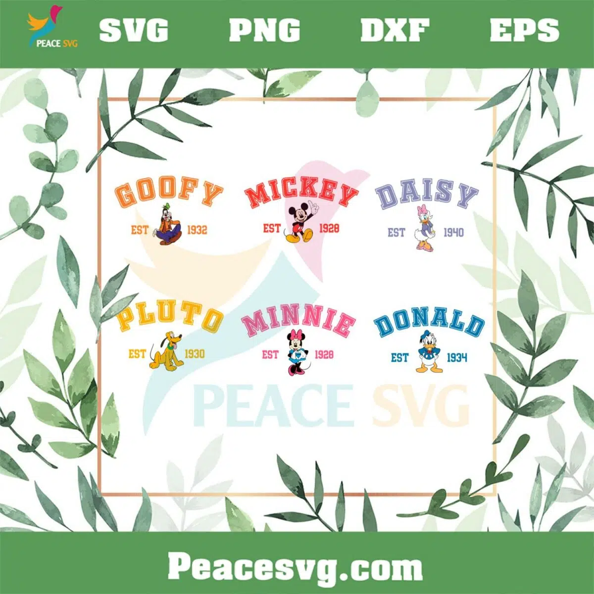 Mickey And Friends Family Disney Characters Bundle SVG Cutting Files