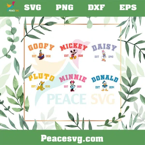Mickey And Friends Family Disney Characters Bundle SVG Cutting Files