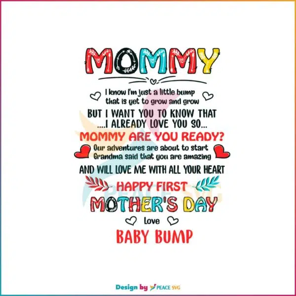 Happy First Mothers Day Mommy Quote SVG Cutting Files