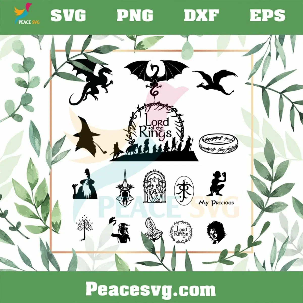 Lord Of The Rings Bundle SVG Files Silhouette DIY Craft