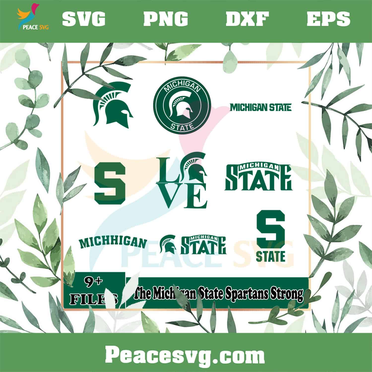 The Michigan State Spartans Strong Bundle Svg Cutting Files Peacesvg