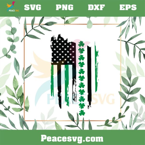 St Patrick’s Day Shamrock American Flag SVG Cutting Files