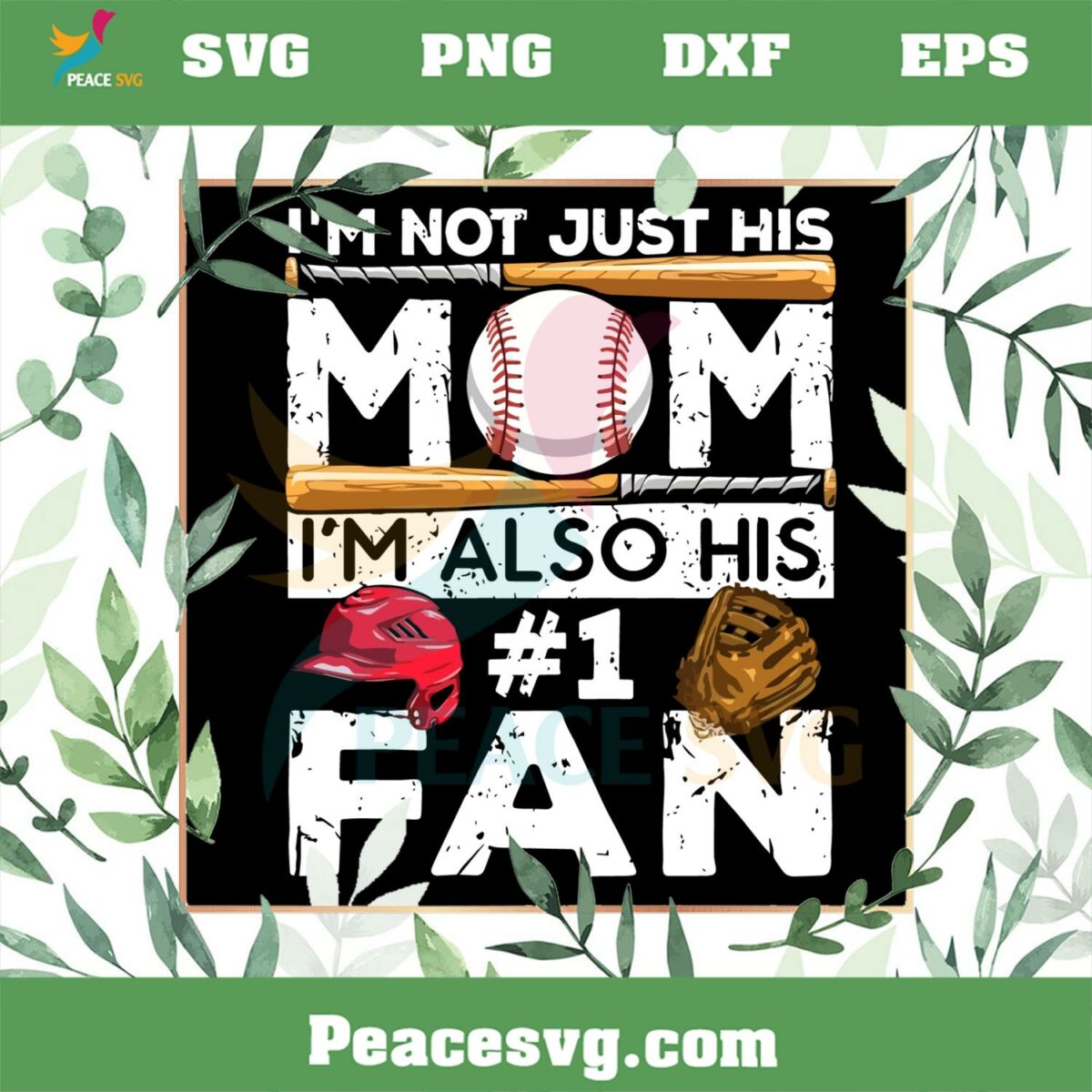 Baseball Mom His Number 1 Fan SVG Sublimation Files Silhouette