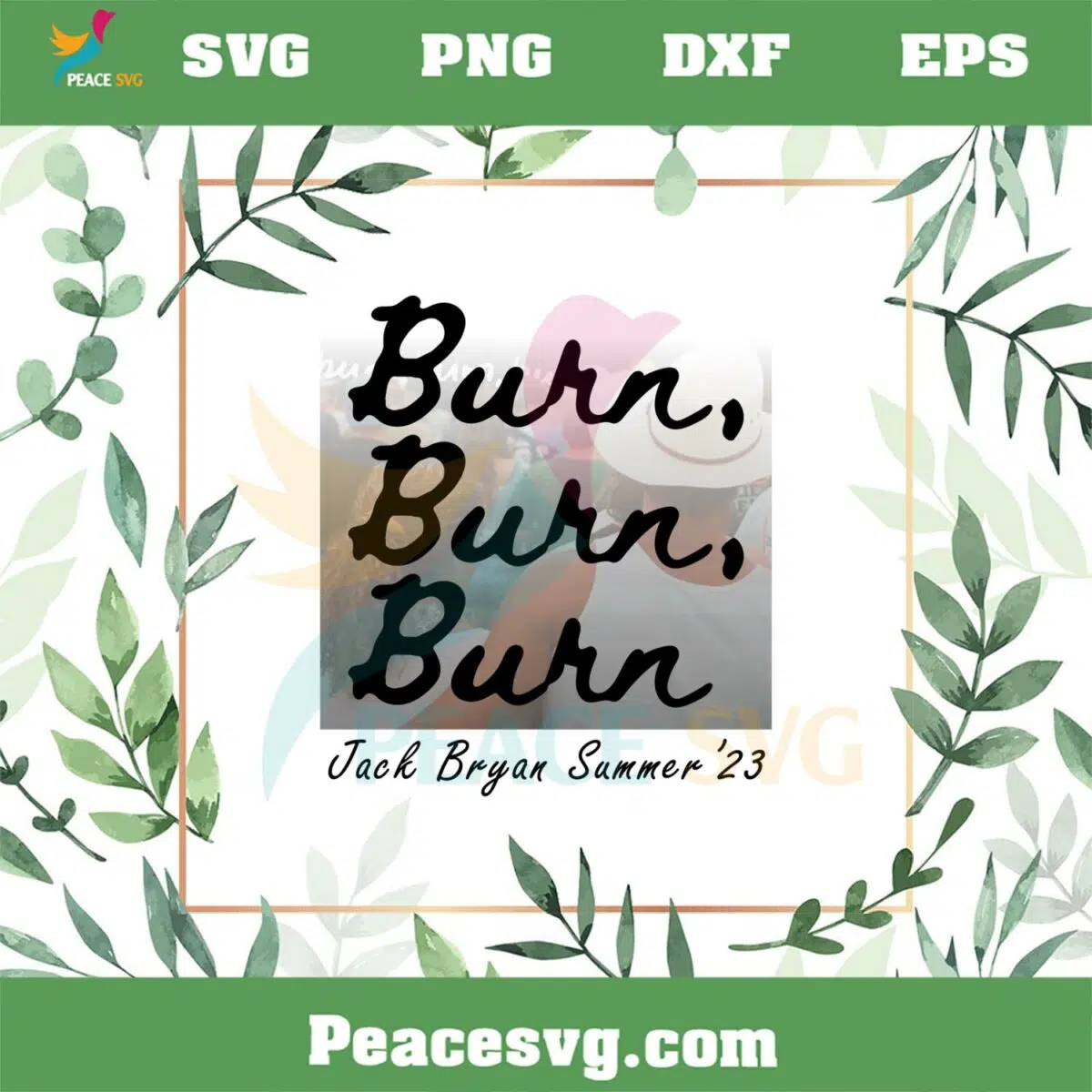 Burn Burn Burn Zach Bryan Summer 2023 PNG Sublimation