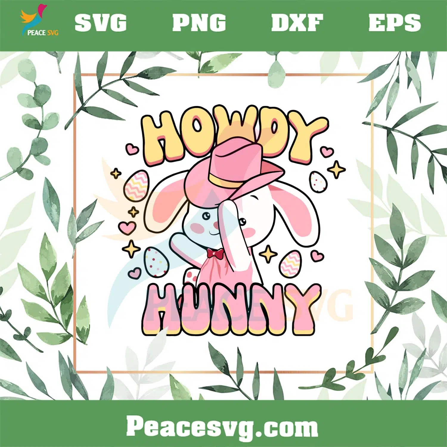 Howdy Easter Day Cute Bunny Cowgirl SVG Graphic Designs Files