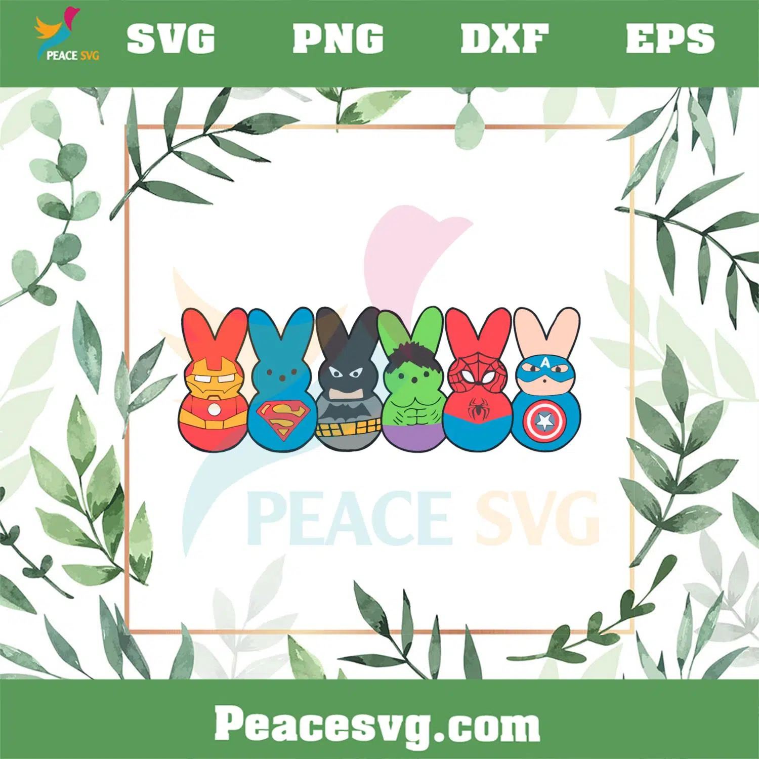 Easter Peeps Superheroes Movie Characters Bunny SVG Cutting Files