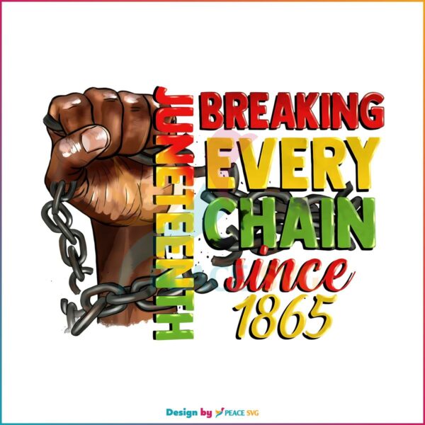Juneteenth Breaking Every Chain Since 1865 Png