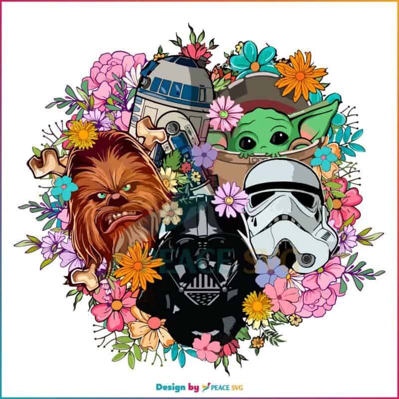 Retro Spring Flower Star Wars Character SVG Cutting Files » PeaceSVG