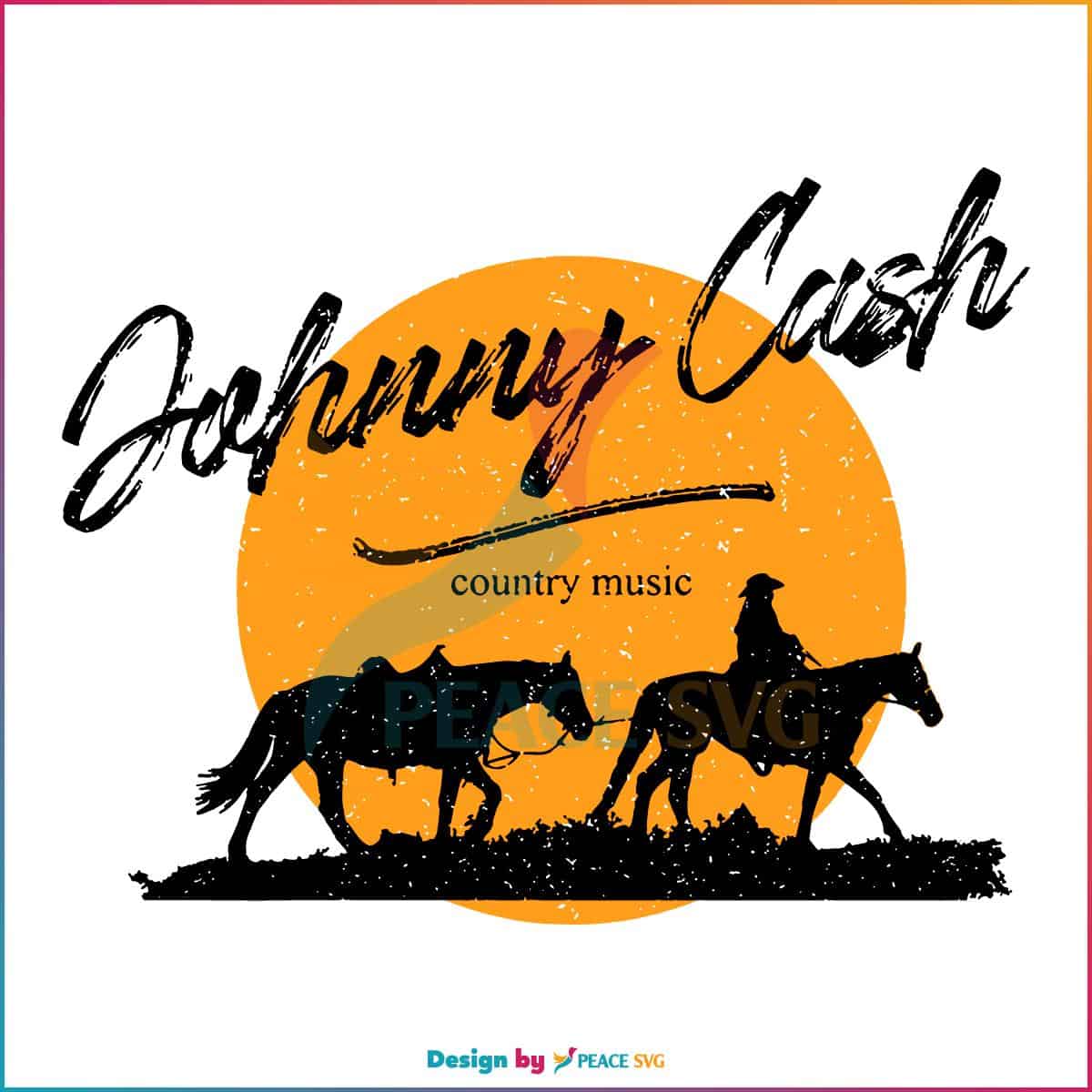 Retro Johnny Cash Country Music SVG Graphic Designs Files » PeaceSVG