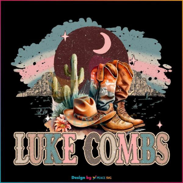 Luke Combs Country Music Concert PNG, Retro Western Cowgirl PNG