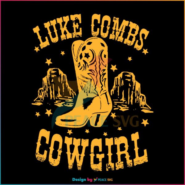 Vintage Luke Combs Cowgirl Country Music SVG, Cutting Files