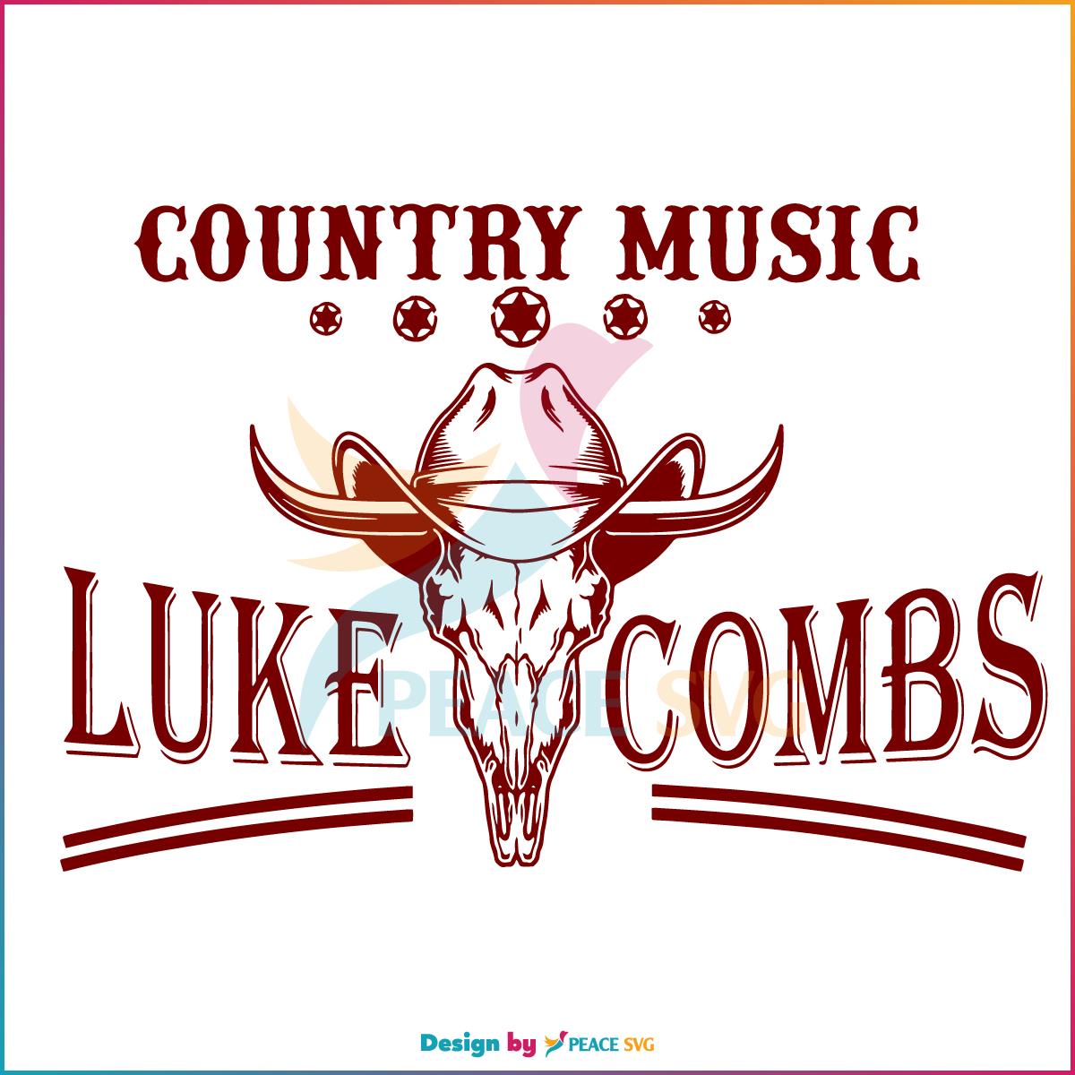 Luke Combs Country Music Tour SVG Western Bullhead Cowboy Hat SVG