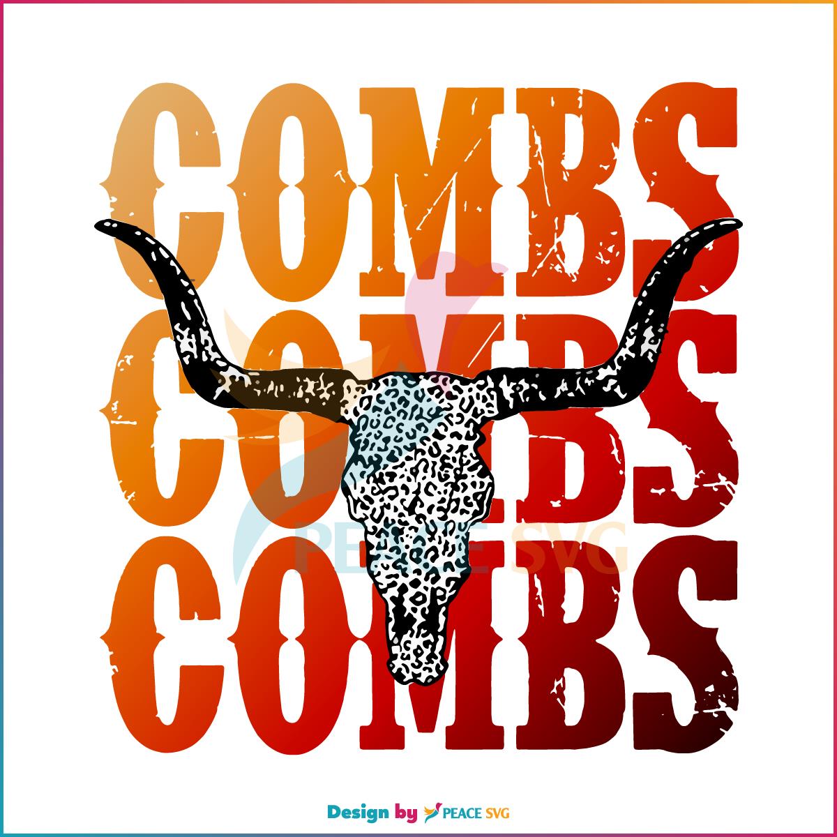 Western Cowboy Leopard Bullhead Luke Combs Country Music SVG Instant Download