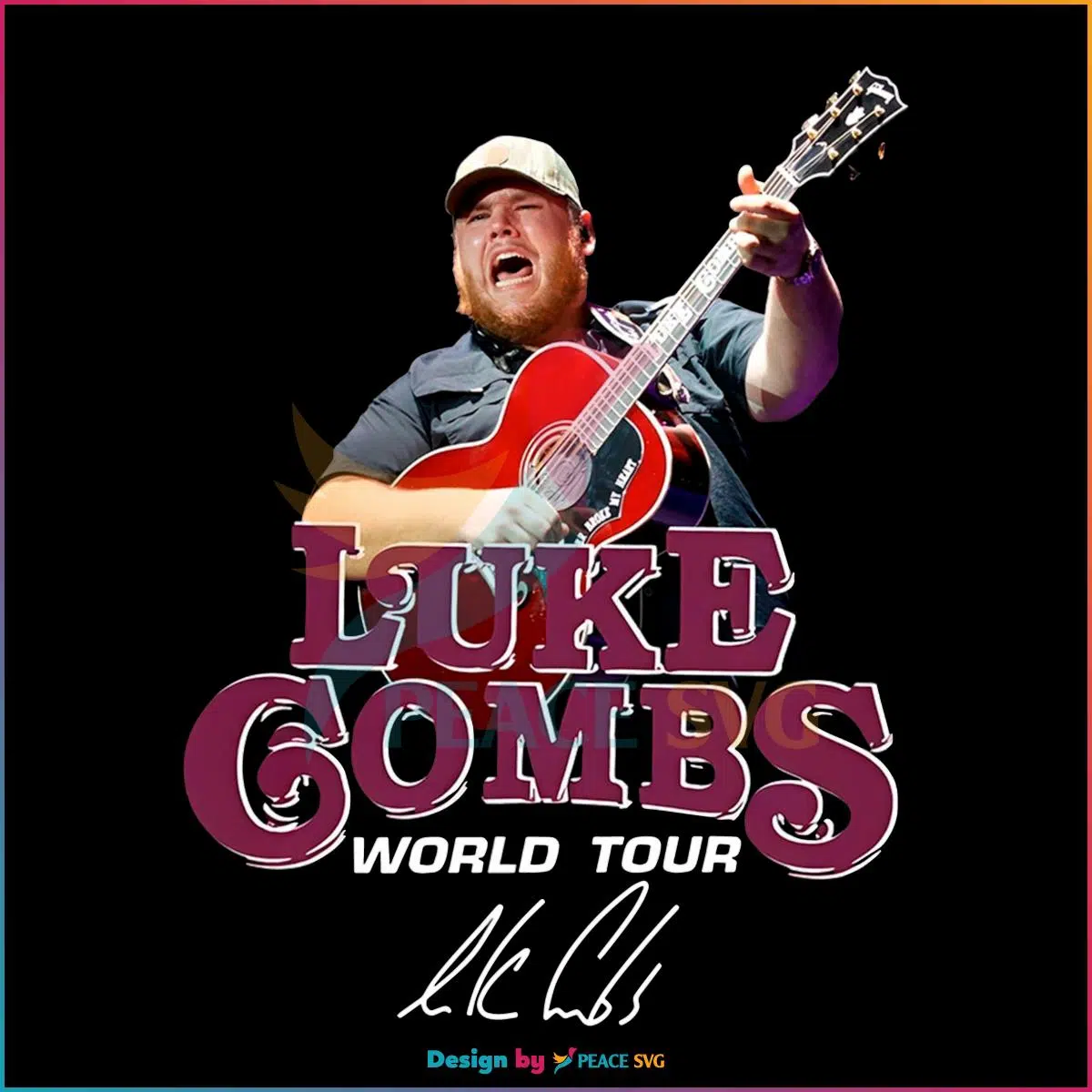 Luke Combs World Tour PNG Country Music Concert PNG Silhouette Files