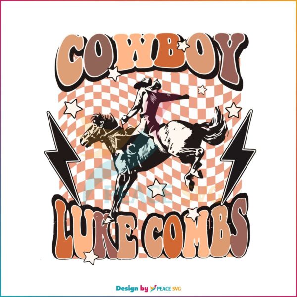 Luke Combs Retro Country Music Cowboy Rodeo SVG, Cutting Files