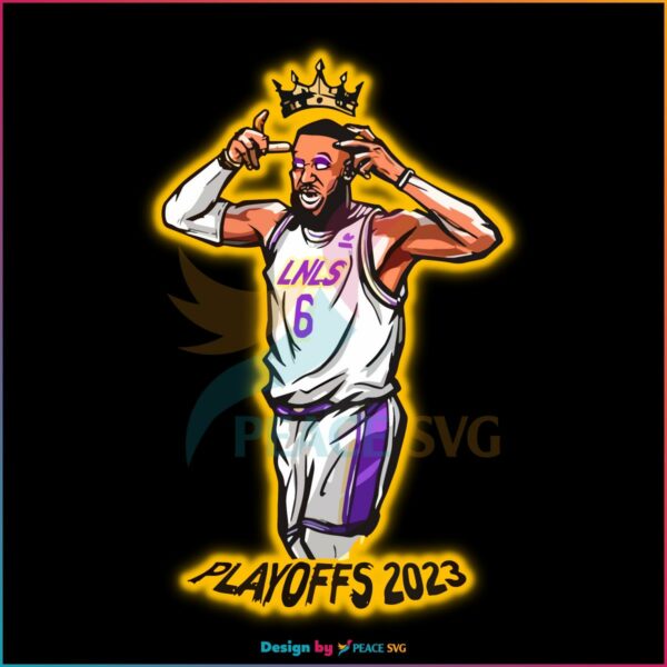 The King Playoffs 2023 Late Night Show Lebron James Lakers SVG