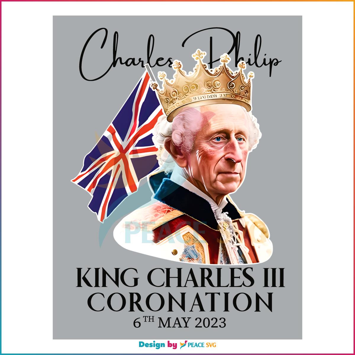 King Charles III Coronation Crown Union Jack Png, Silhouette Files